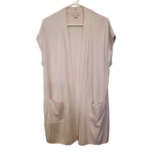 Barefoot Dreams CozyChic Ultra Lite Ribbed Vest Cardigan (Almond)